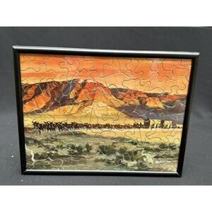 1933 BORAX 20 MULE TEAM Jigsaw Puzzle Death Valley Days Picture Framed! 5W